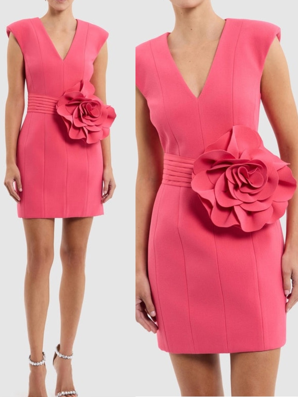 REBECCA VALLANCE Rebecca Vallance Posey Mini Dress w/ 3D Flower, US4